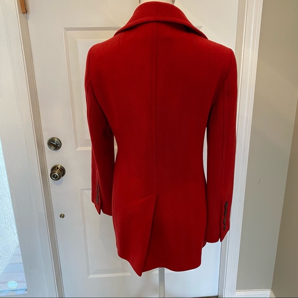 Akris Punto red wool/angora double breasted pea coat - Picture 6 of 9